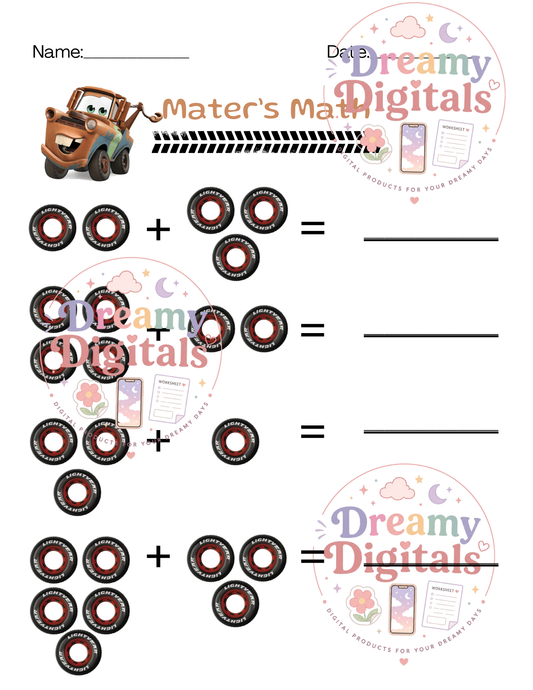Mater Math Worksheet